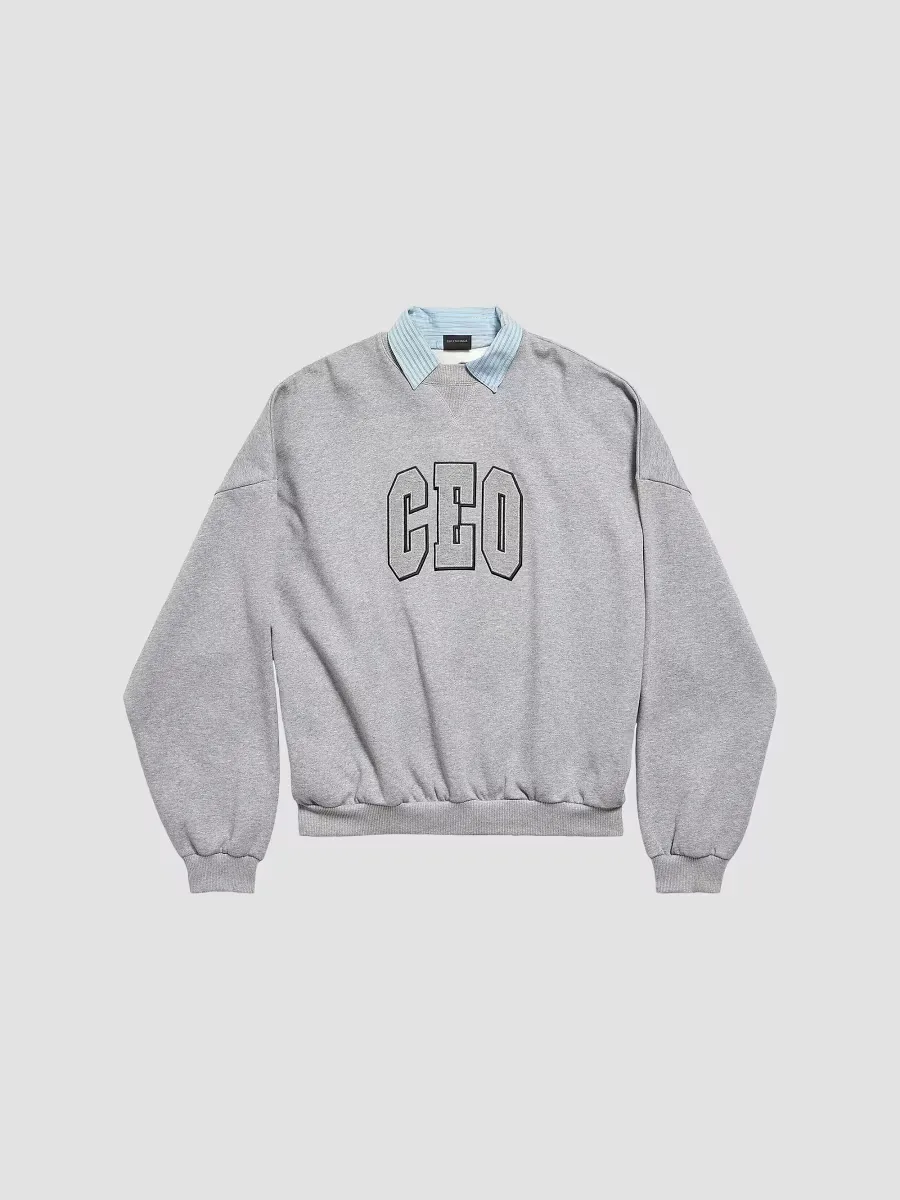 Ceo Team Logo Collar Crewneck T-Shirt by Balenciaga