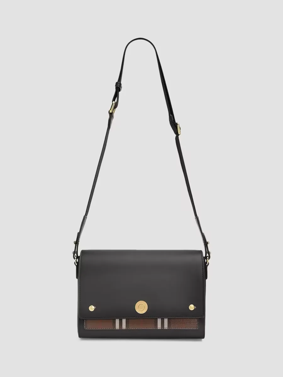 Check Leather Crossbody Bag by Burberry