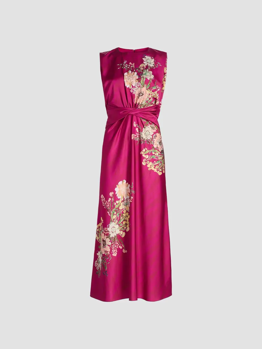 Gwen Floral Satin Midi Dress