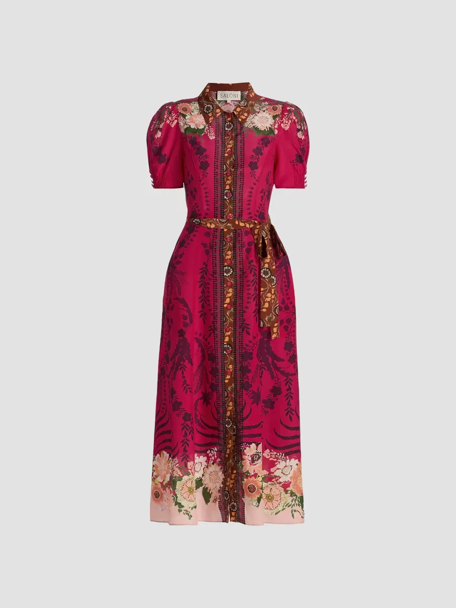 Vanessa Belted Midi Shirtdress by Saloni