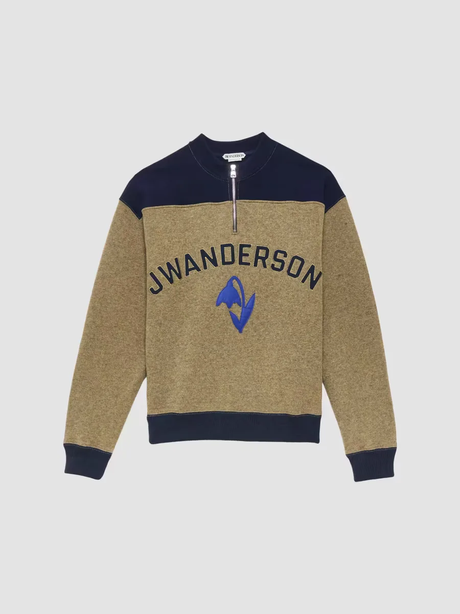 Wool-Blend Half-Zip Sweatshirt by JW Anderson