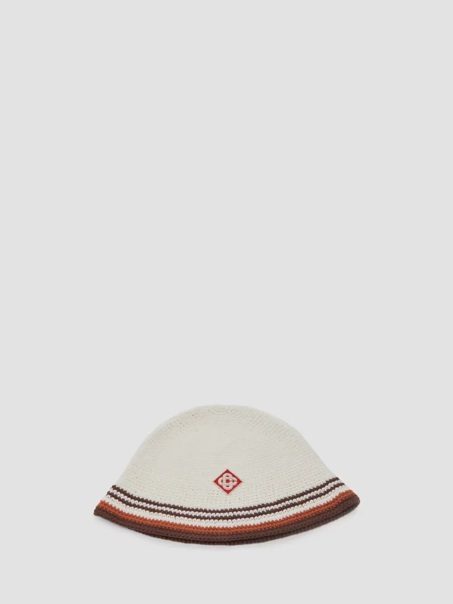 Striped Crochet Hat by Casablanca