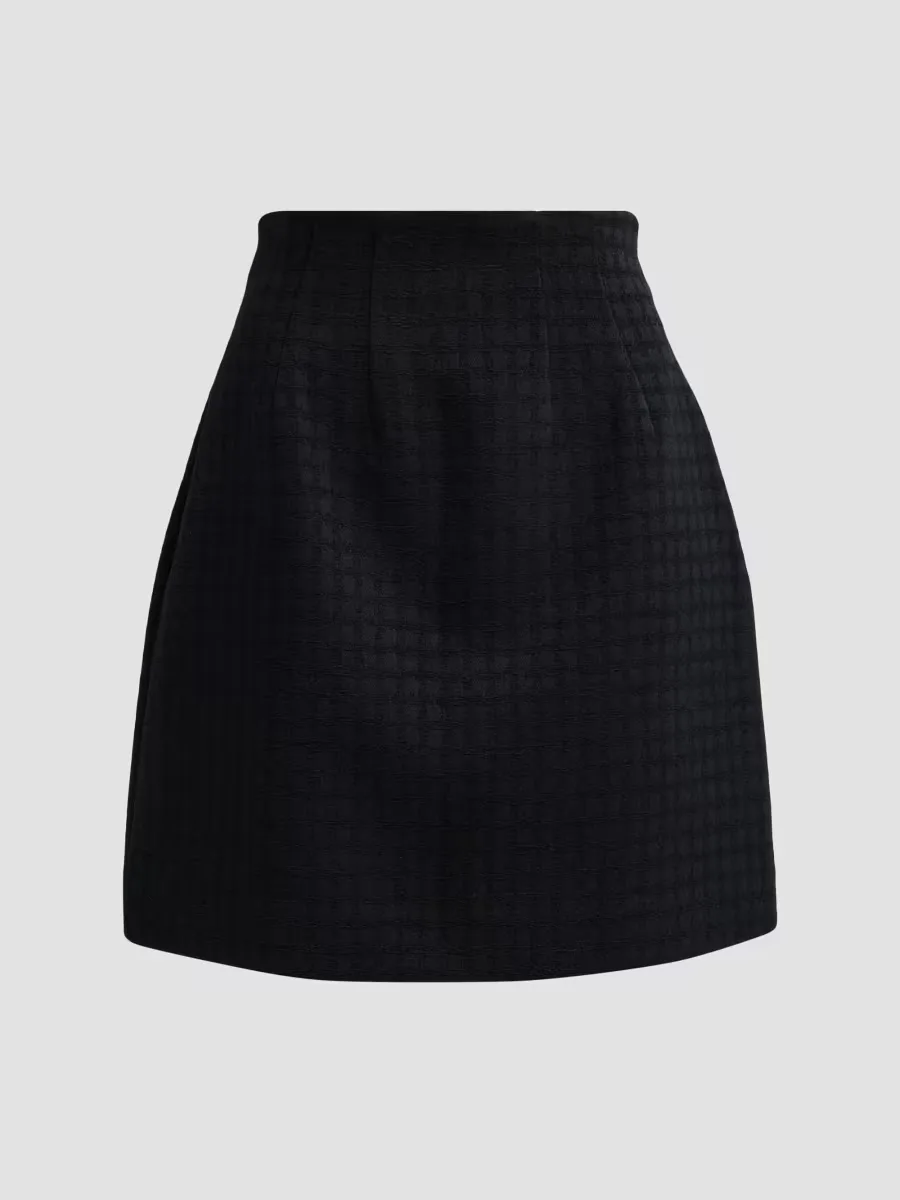 Cotton Chenille Curved Mini Skirt