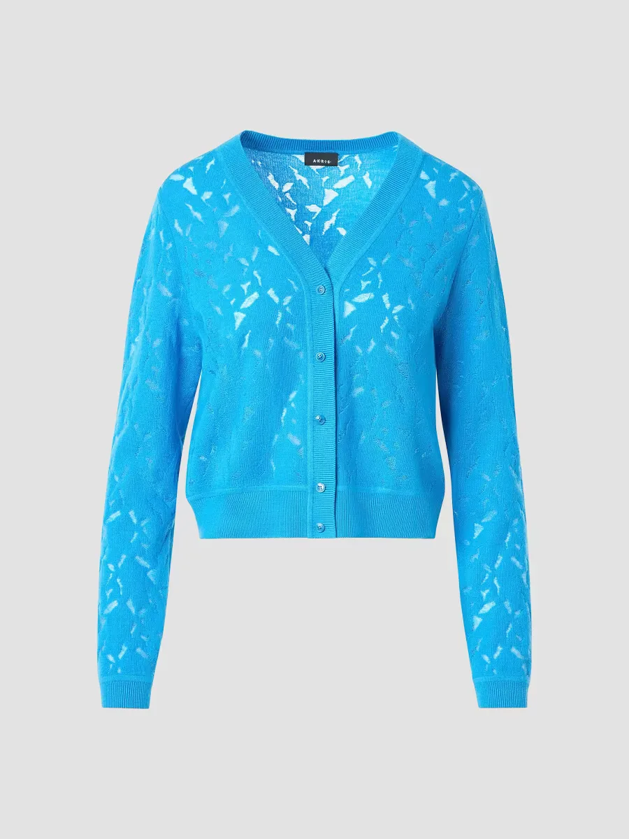 Whitecaps Virgin Wool & Silk-Blend Cardigan by Akris