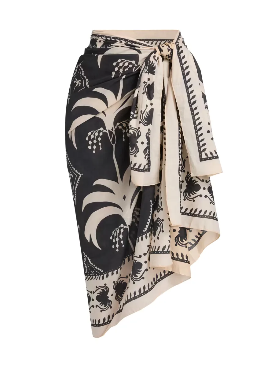 Whale Tail Dance of Side-Tie Pareo Skirt by Johanna Ortiz