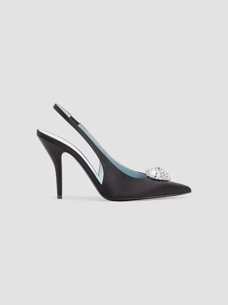 Coeur Royal 100MM Satin Slingback Pumps by Valentino