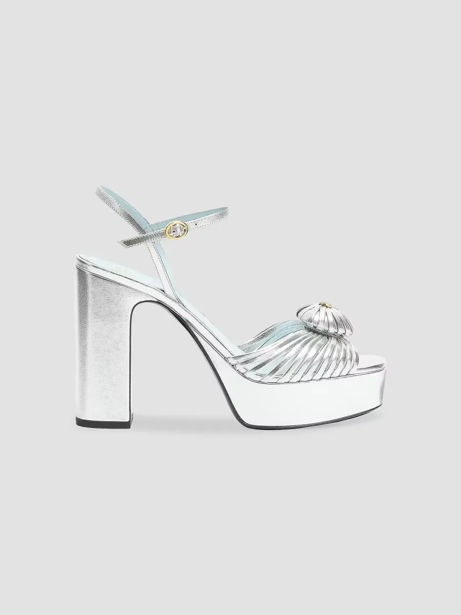 Coeur Royal 115MM Platform Sandals in Laminated Nappa
