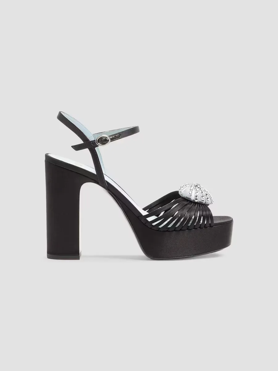 Coeur Royal 115MM Platform Sandals in Satin