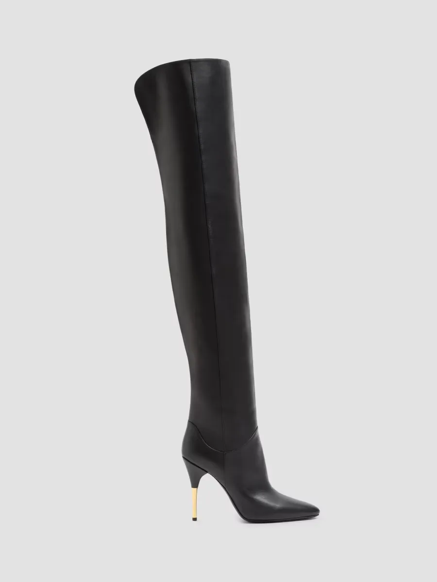Deboot 105MM Over-The-Knee Calfskin Boots by Valentino