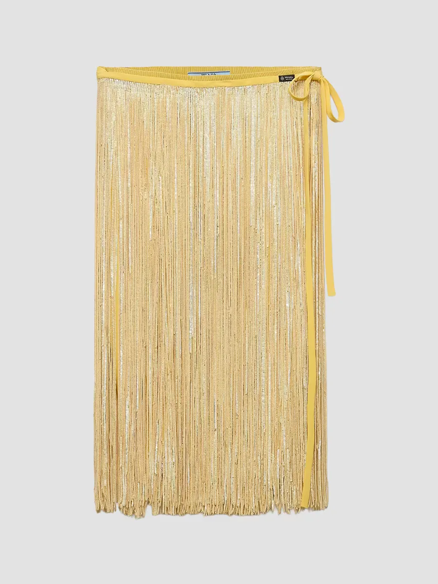 Skirt with Sequin Fringe by Prada