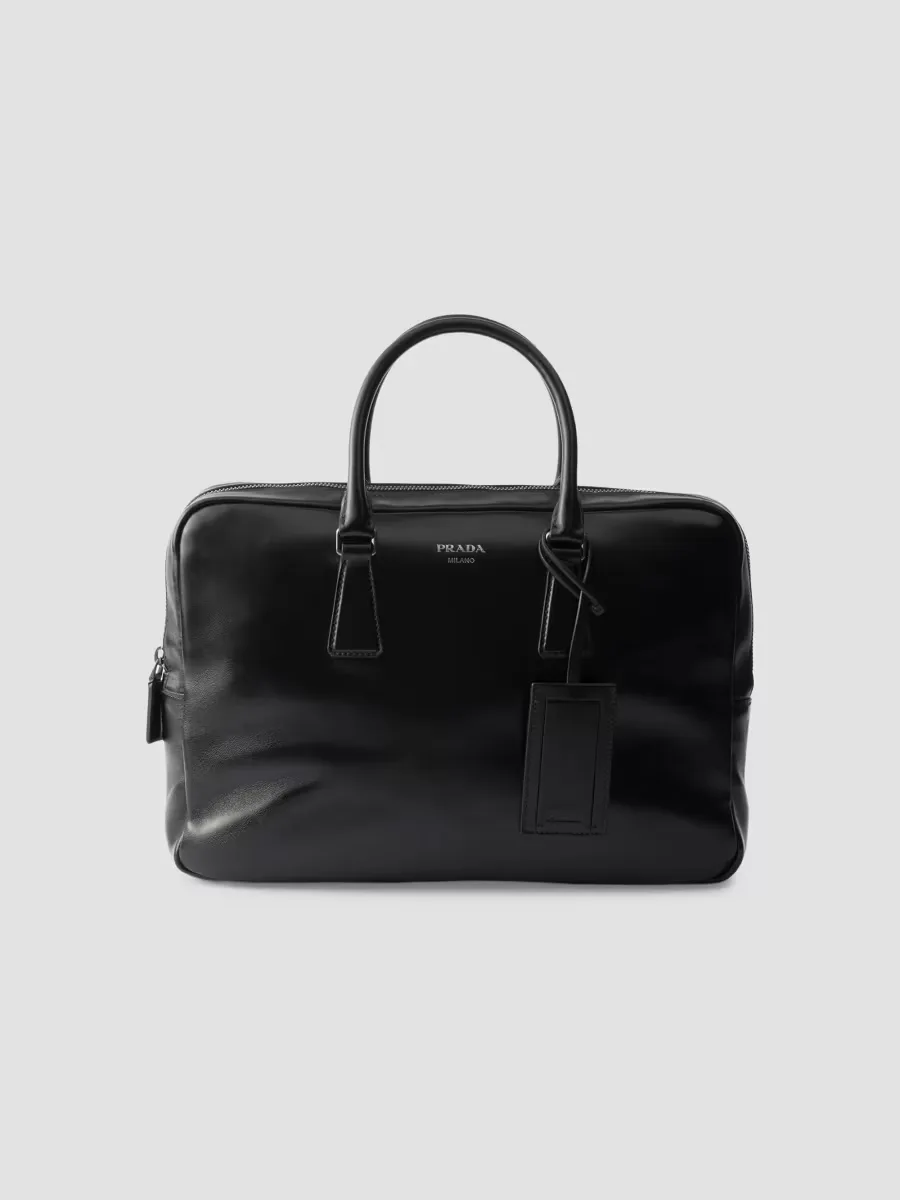 Leather Work Bag by Prada