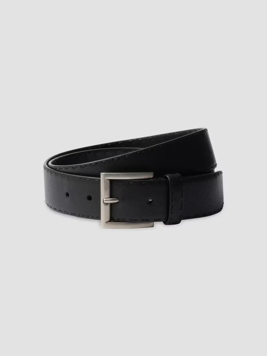 Antiqued Leather Belt by Prada