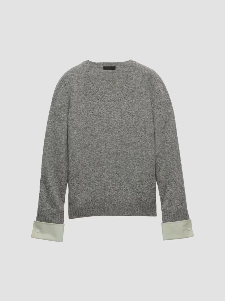 Shetland Wool Scoopneck Sweater by Prada