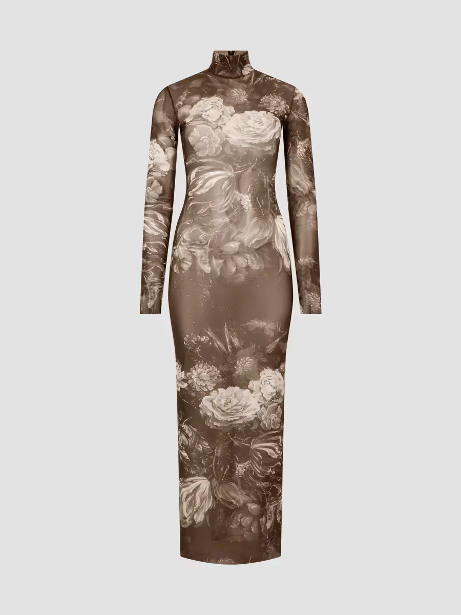 Printed Sheer Maxi Dress by Roberto Cavalli