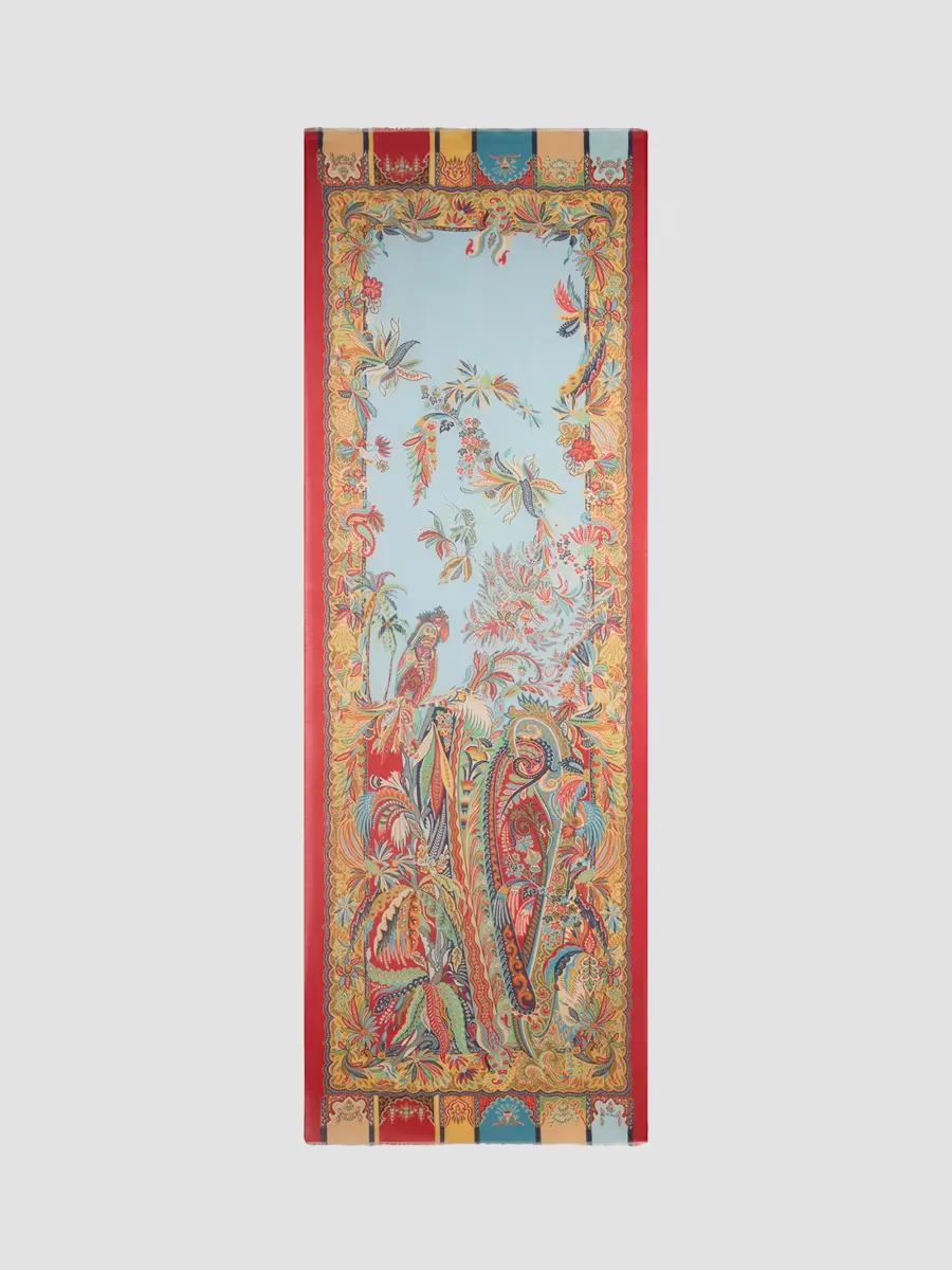 Parrot & Paisley-Print Scarf by ETRO