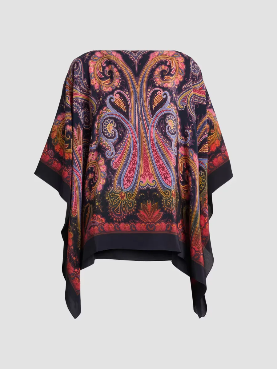 Paisley Silk Poncho Top by ETRO