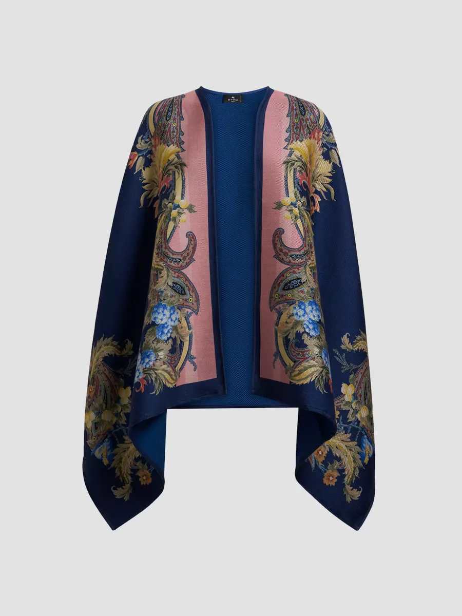 Paisley Wool-Blend Jacquard Cape by ETRO