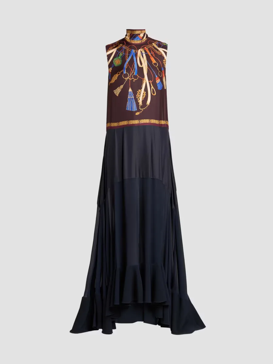 Strap Print Silk Gown by ETRO