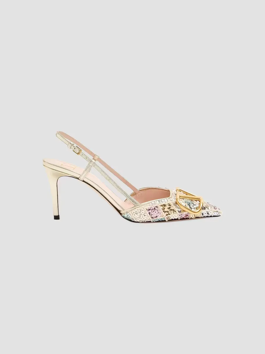 VLogo Signature 80MM Slingback Pumps Dcollet