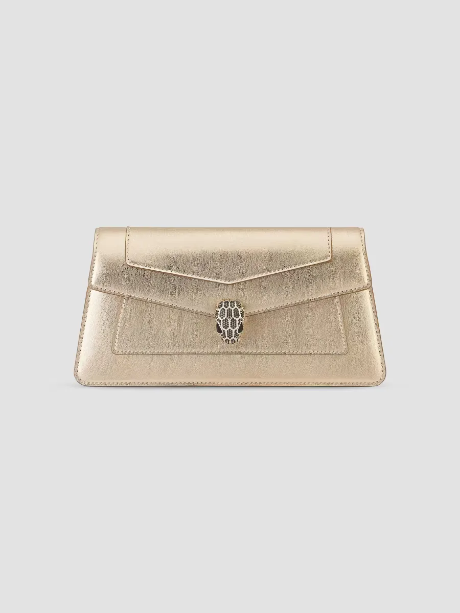 Serpenti Leather Clutch by BVLGARI