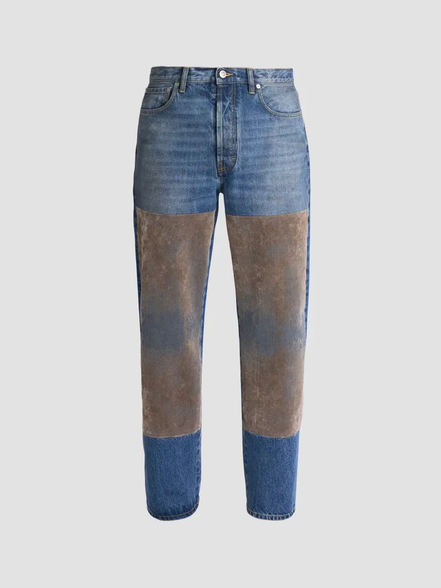 Flocked Patch Jeans by Maison Margiela