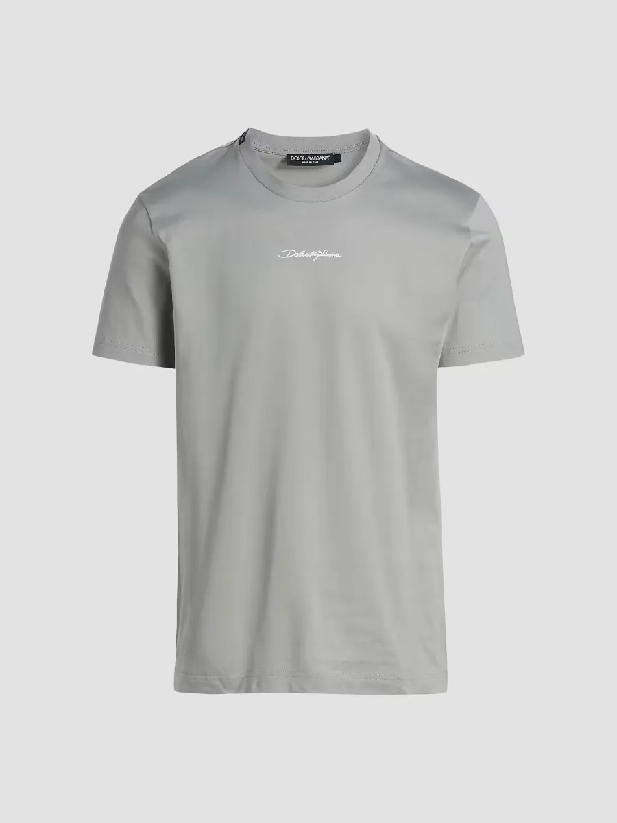 Embroidered Logo Crewneck T-Shirt by Dolce & Gabbana