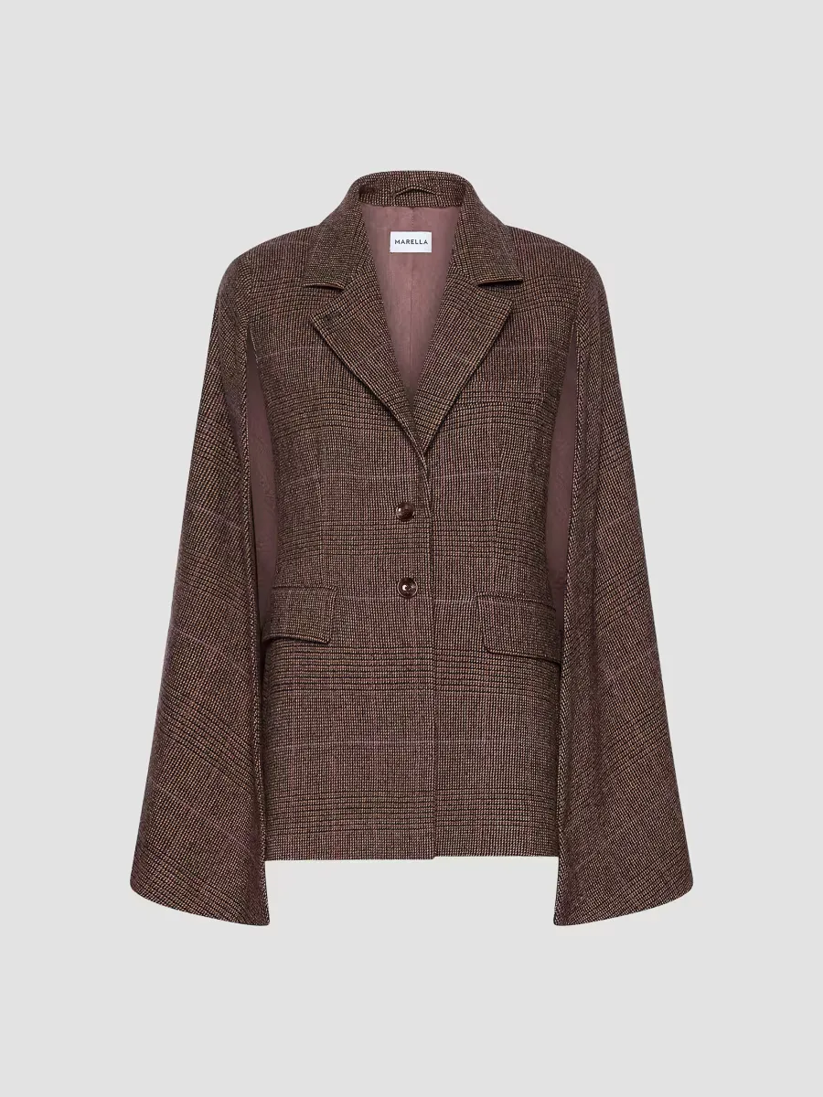 Lightweight Wool Blend Cape Jacket by Marella