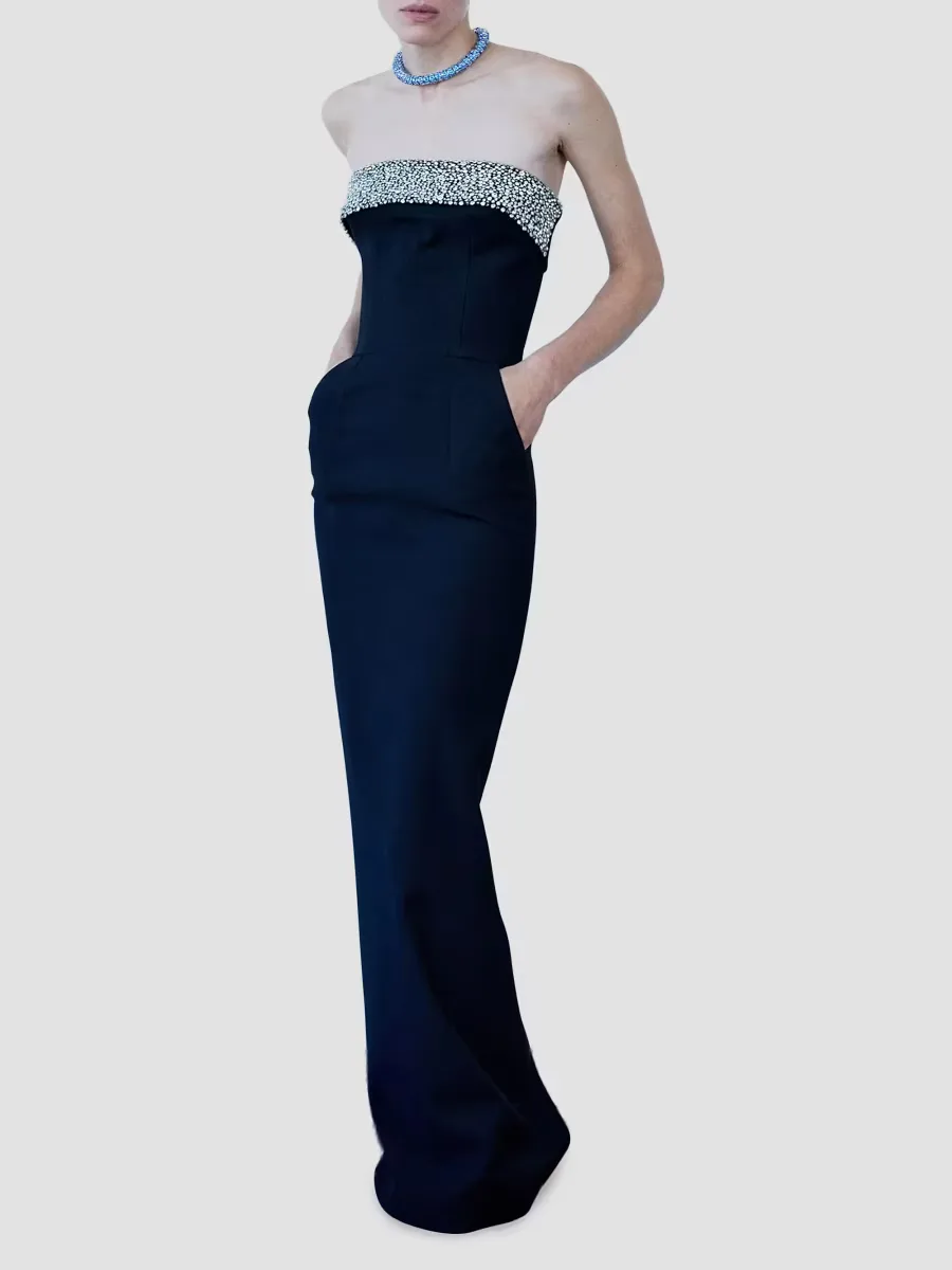 Morticia Embellished Strapless Gown by The New Arrivals Ilkyaz Ozel