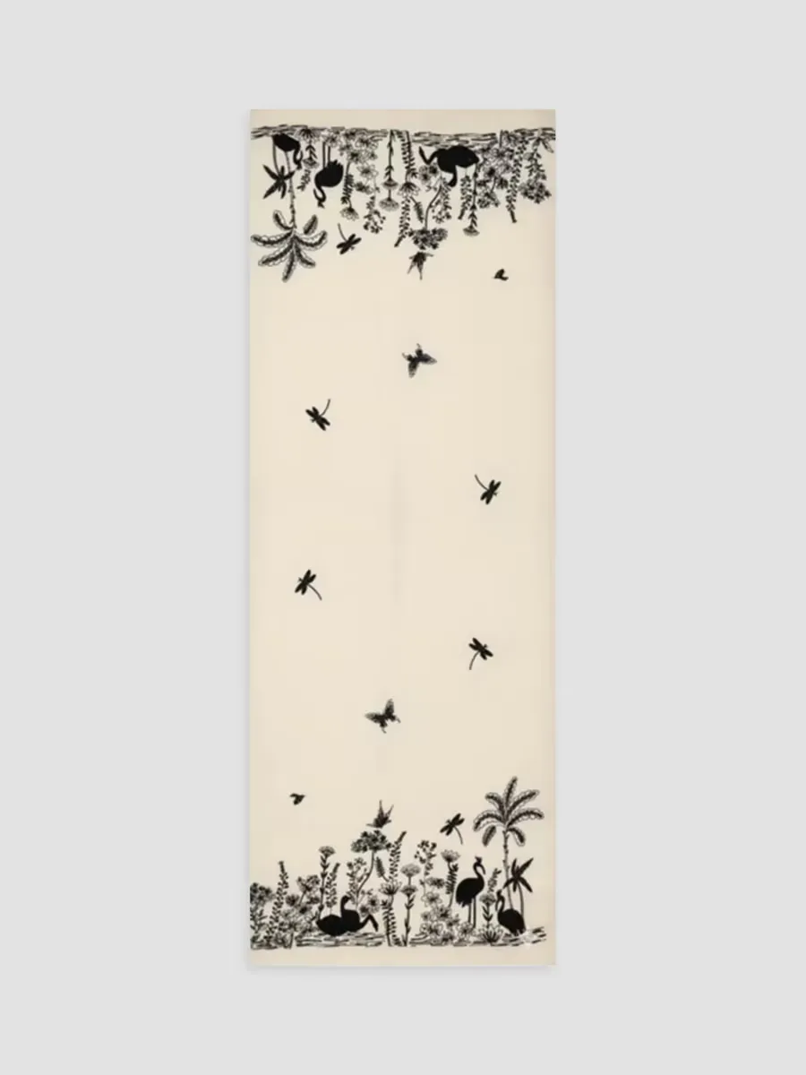Natures Nest Embroidered Merino Wool Scarf by Janavi