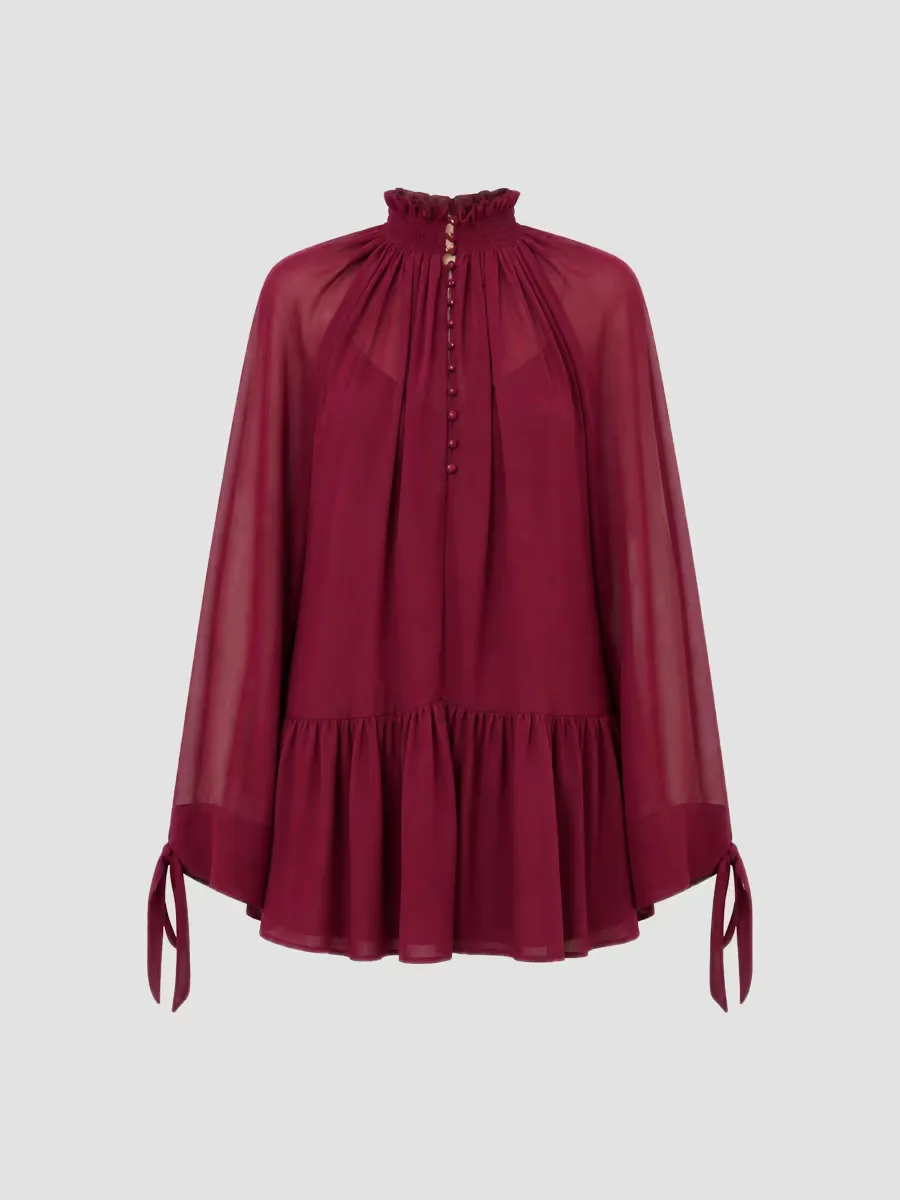 Eliza Scarf-Detail Mini Swing Dress by NICHOLAS
