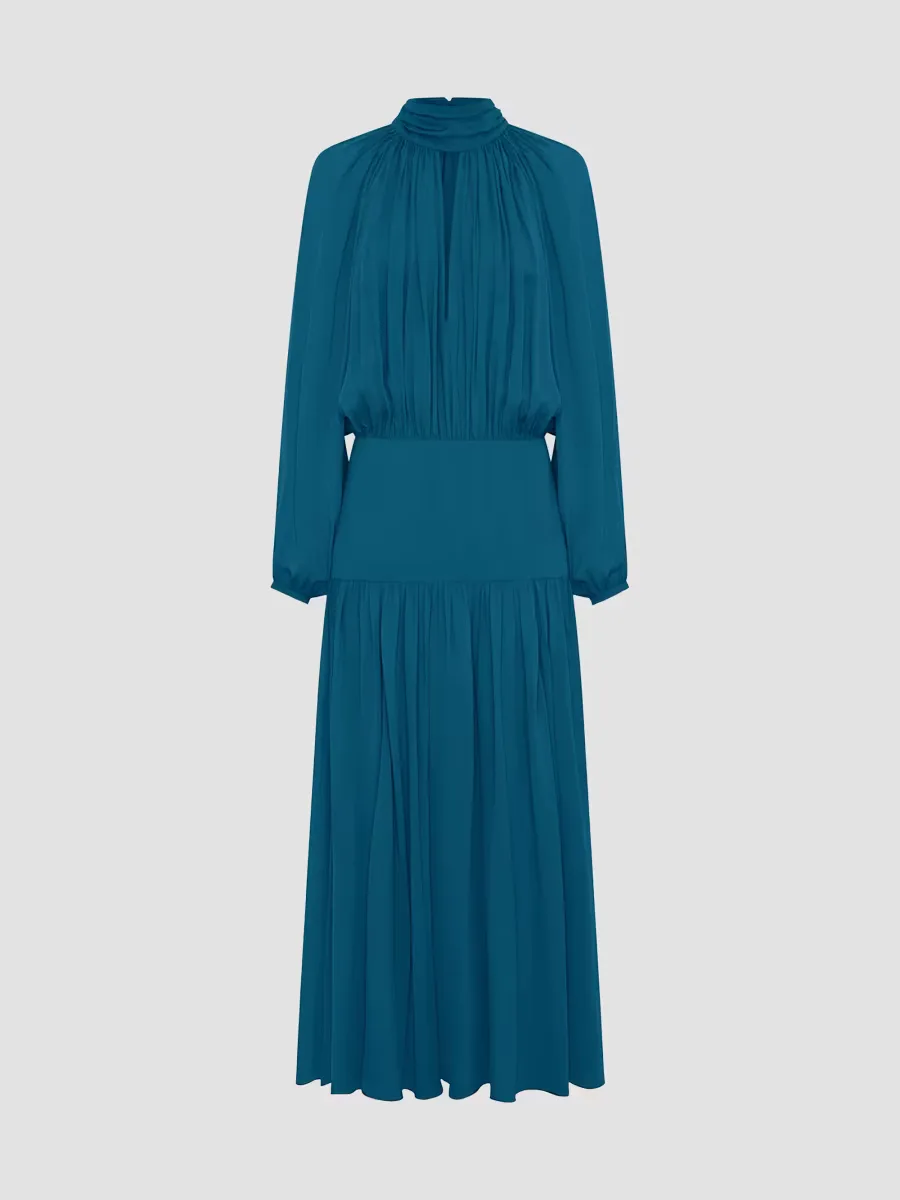 Aneta Gathered Georgette Maxi Dress by NICHOLAS