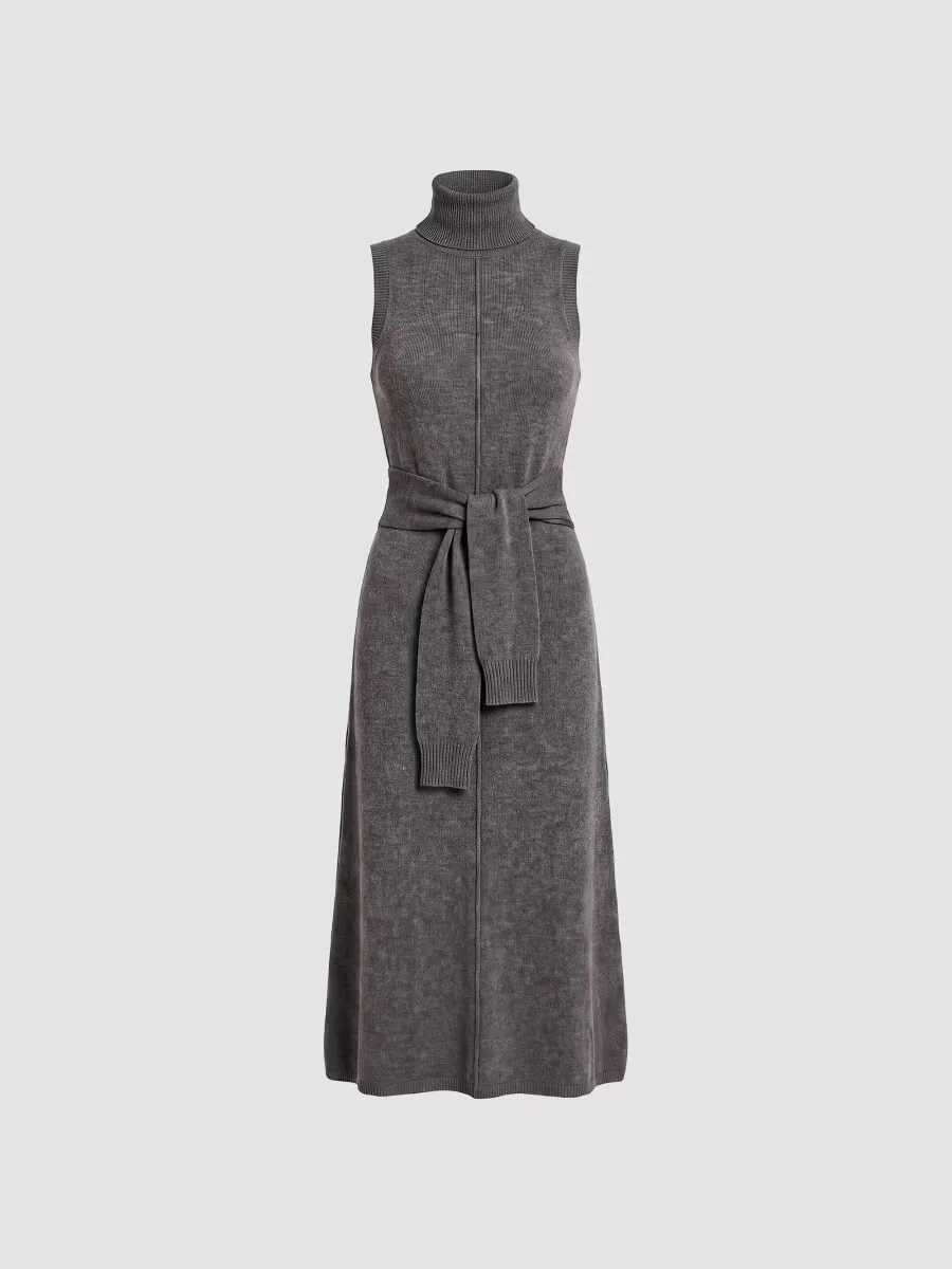 Zinnia Wool Tie-Waist Midi Dress by NICHOLAS