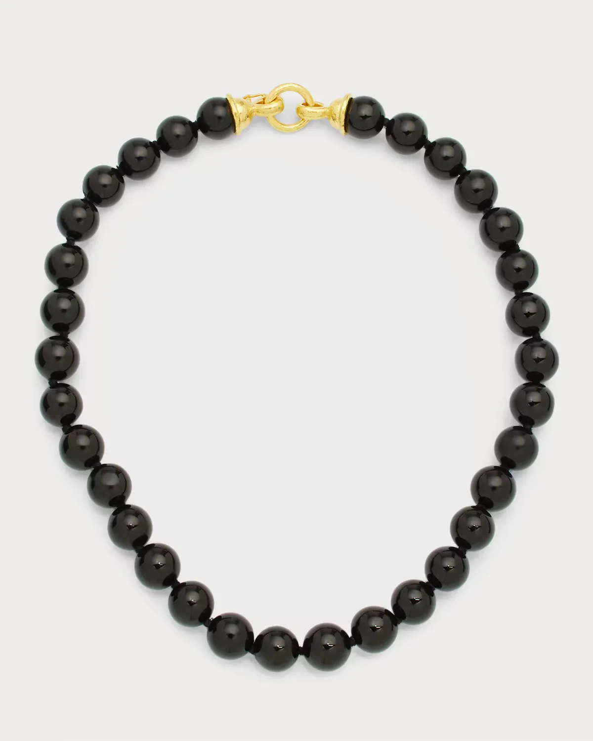 19K Black Onyx Cassandra Clasp Necklace by Elizabeth Locke