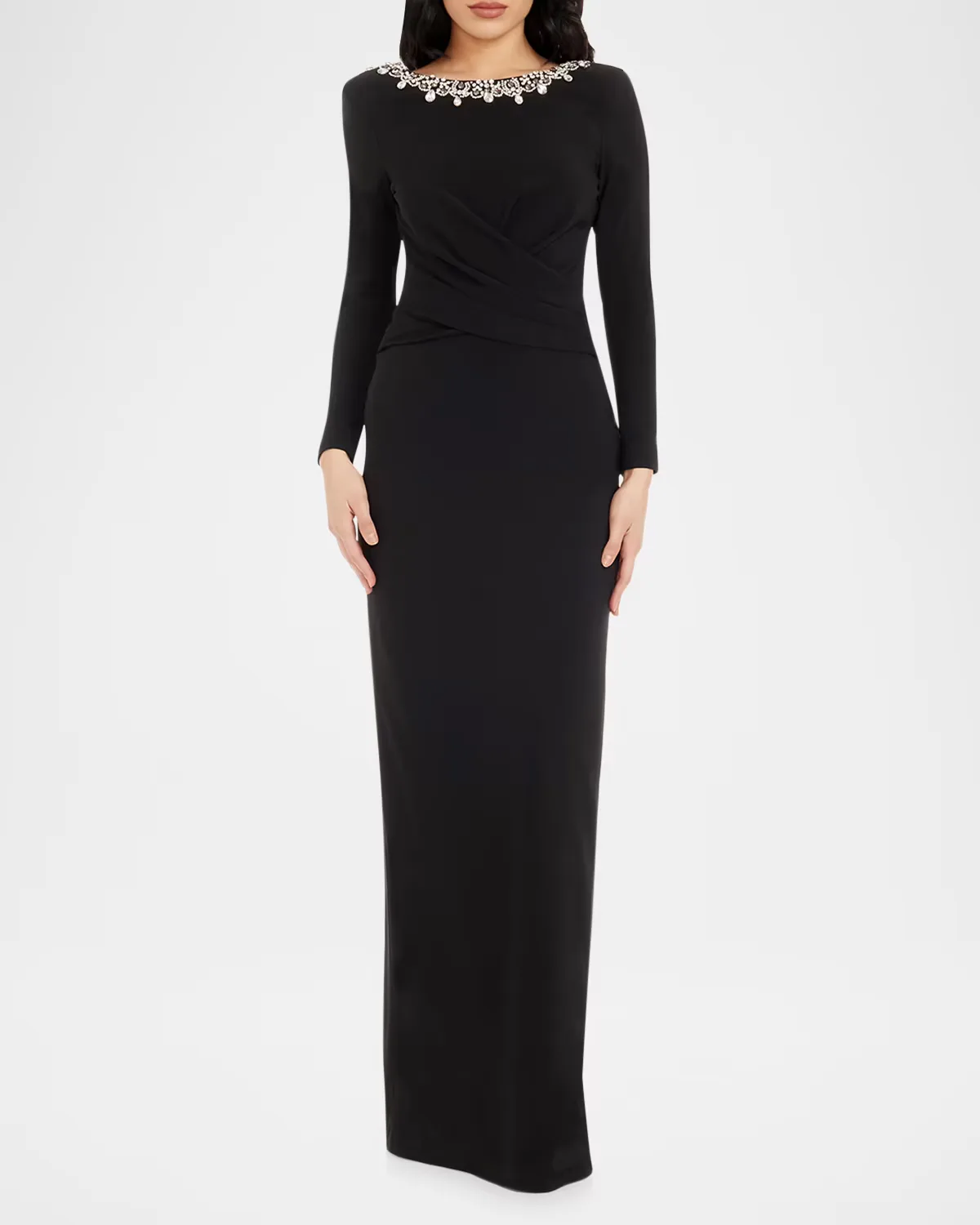 Anne Crystal-Embellished Column Gown by Dress the Population