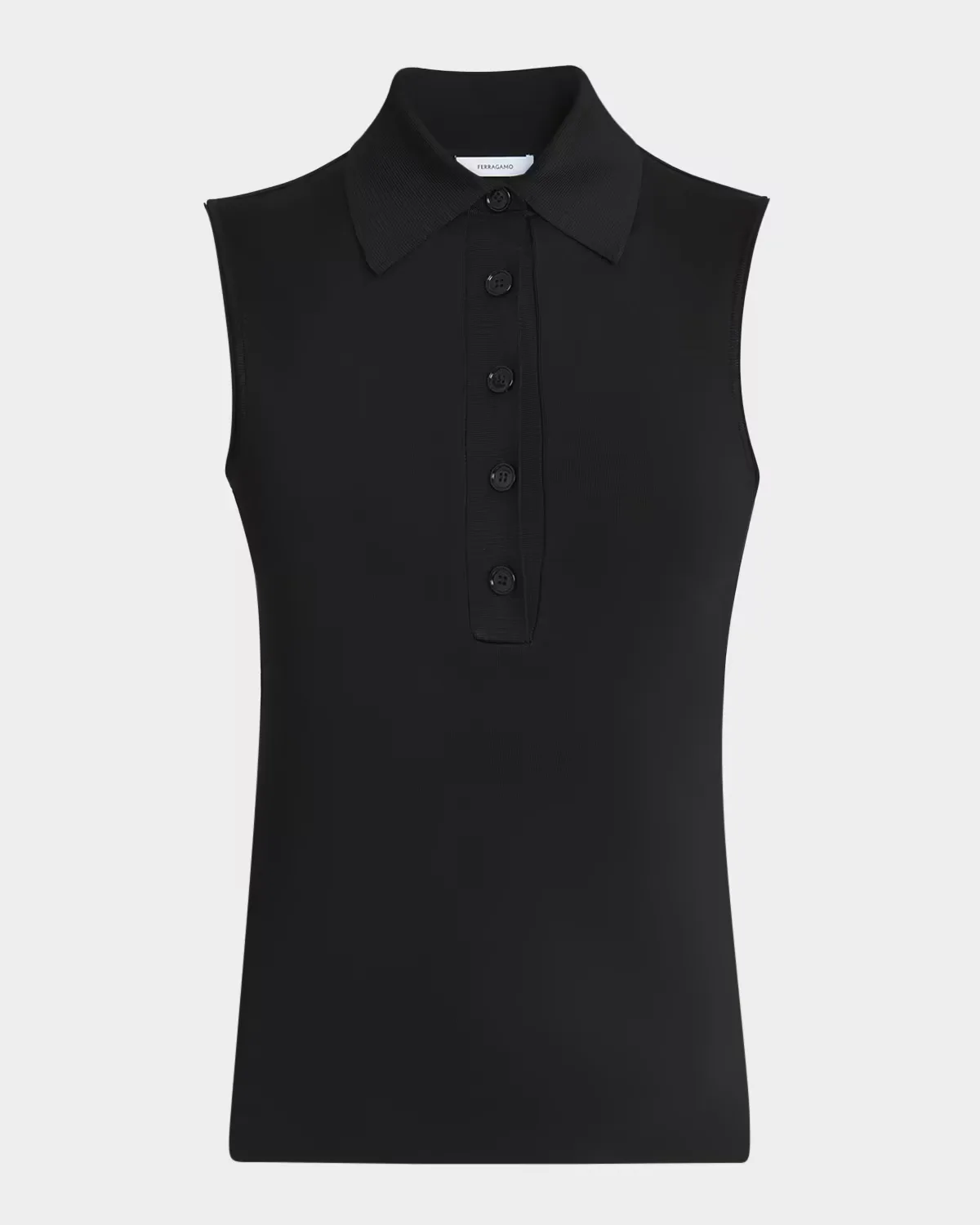 Sleeveless Viscose Knit Polo Top by Ferragamo