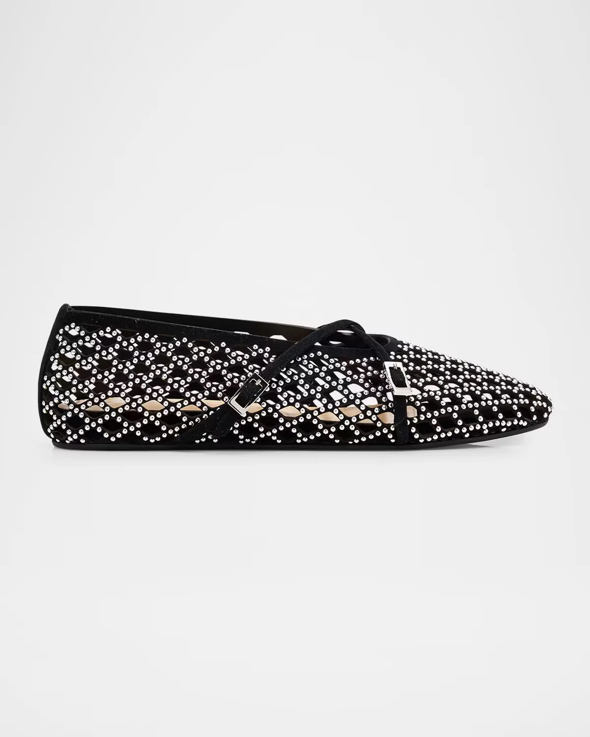 Sparkle Mesh Net Suede Ballerina Flats by MACH & MACH