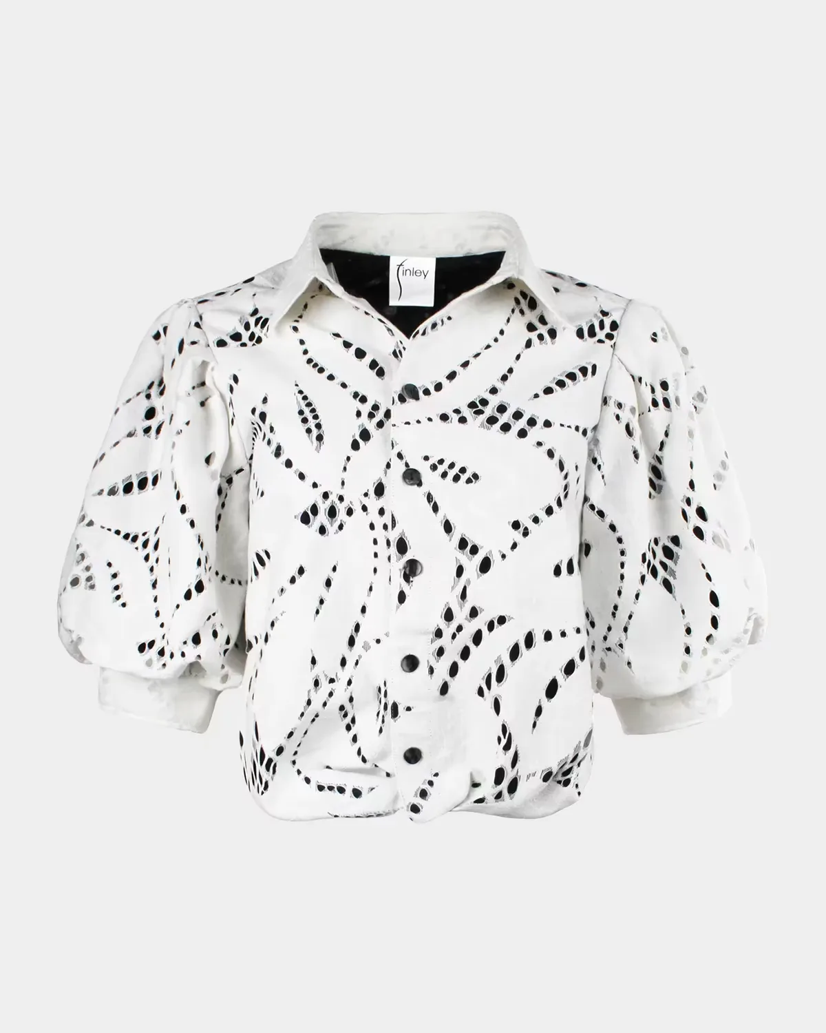 Bomba Cutout Blouson-Sleeve Shirt by Finley