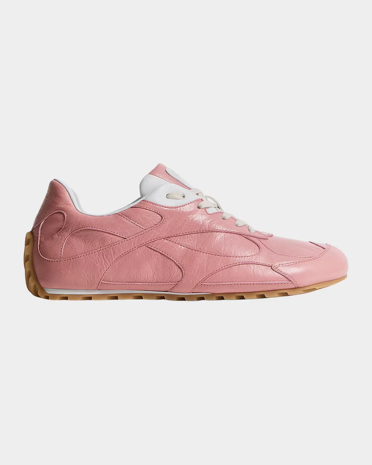 Crinkle Leather Intreccio-Sole Low-Top Sneakers by Bottega Veneta