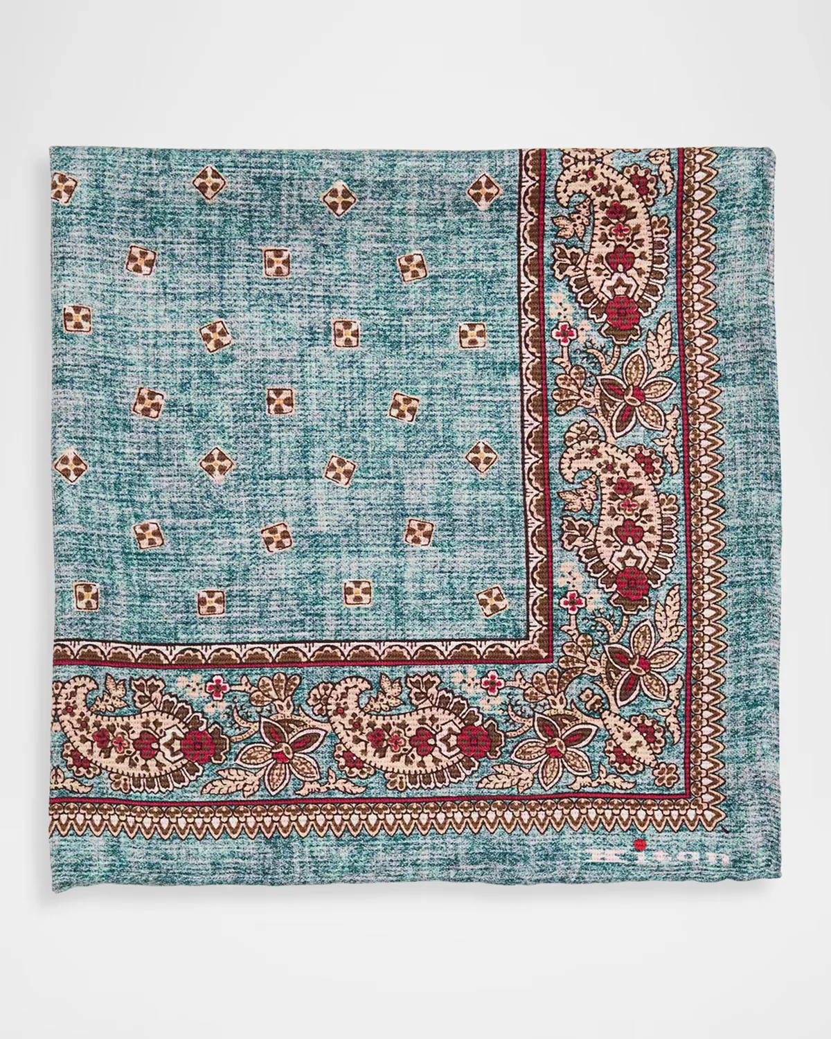 Paisley Double-Face Silk Pocket Square by Kiton