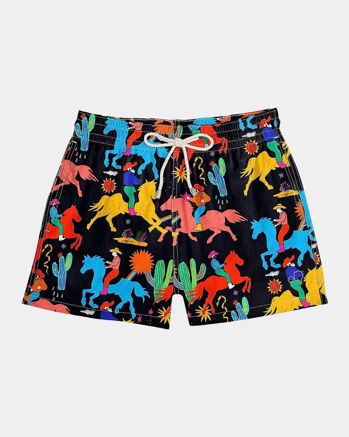 Cowboy Printed Drawstring Swim Shorts by ARRELS