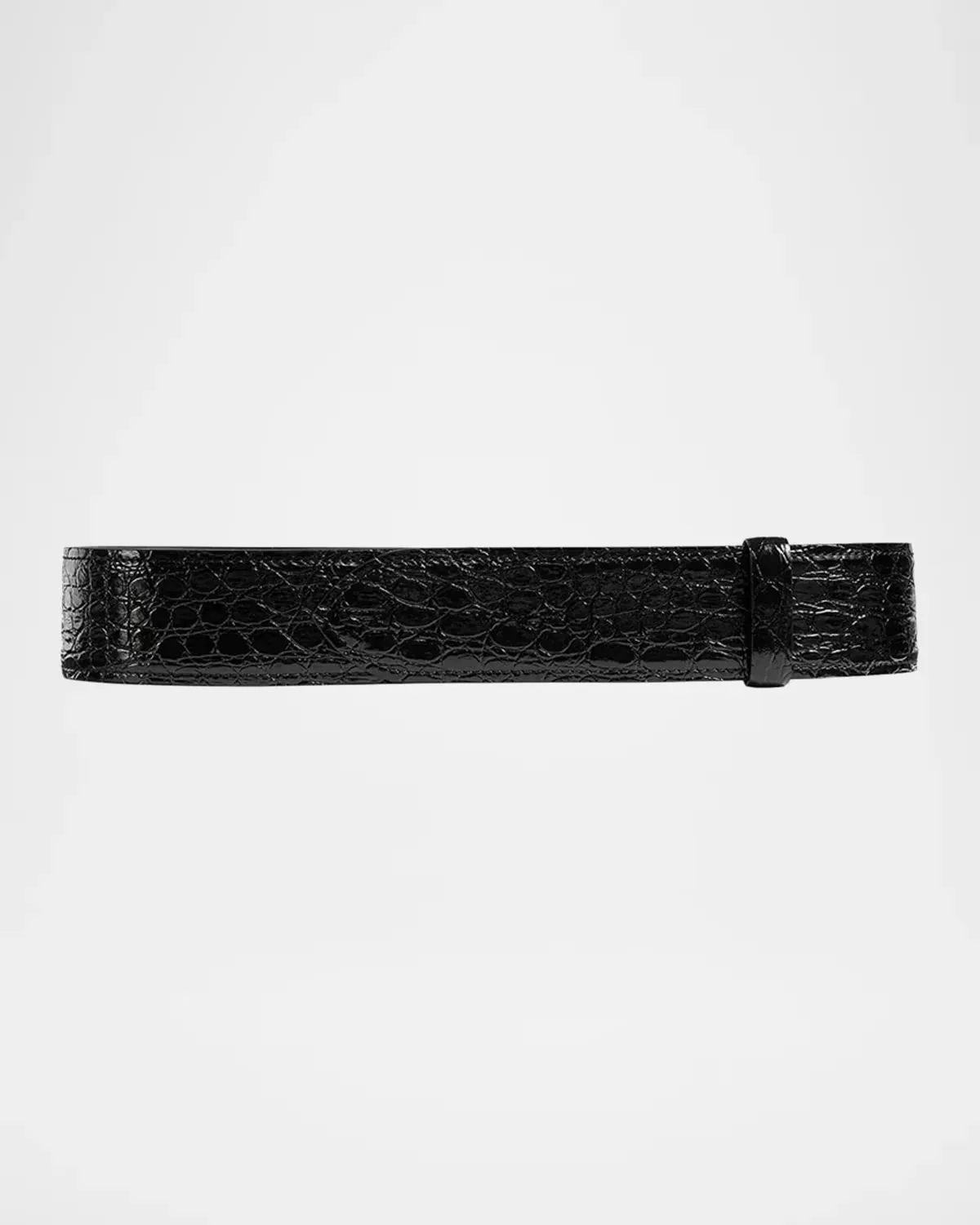 Theo Croc-Embossed Leather Belt by Khaite