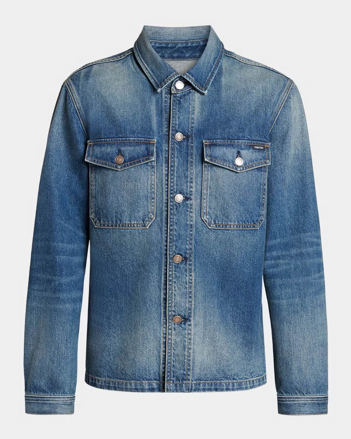 Cotton Denim Shirt Jacket by Tom Ford