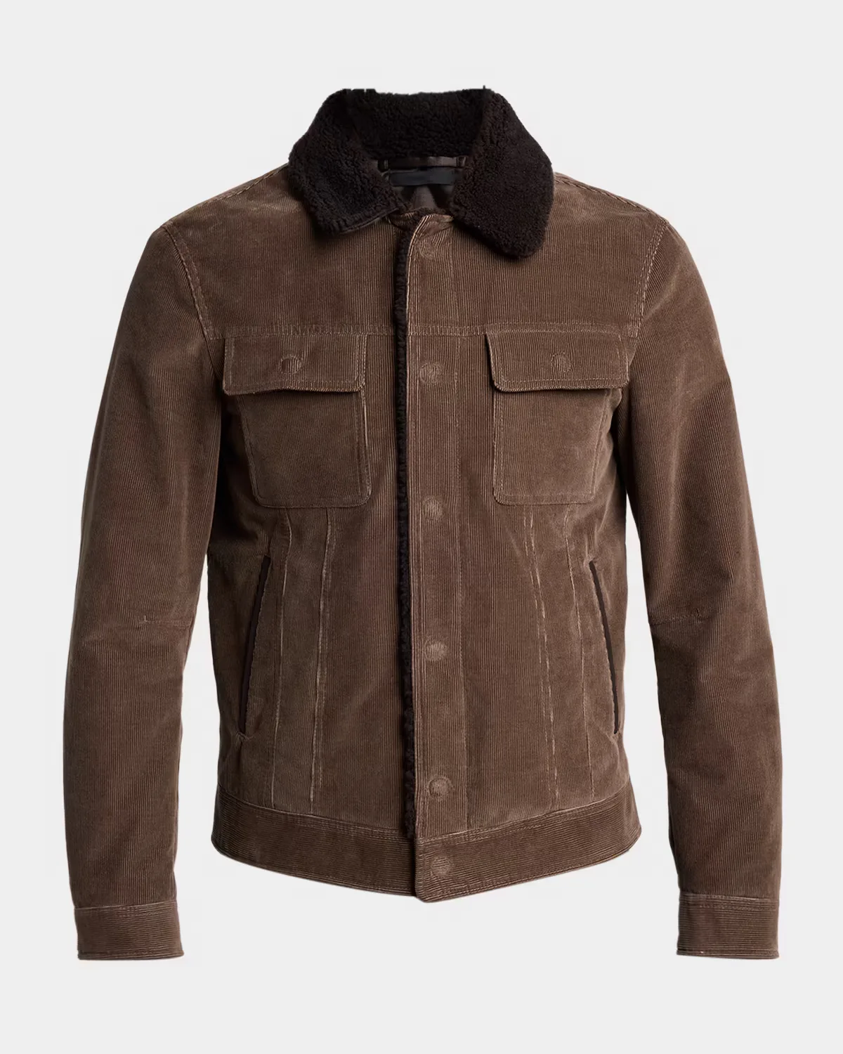 Shearling-Collar Corduroy Jacket by Tom Ford