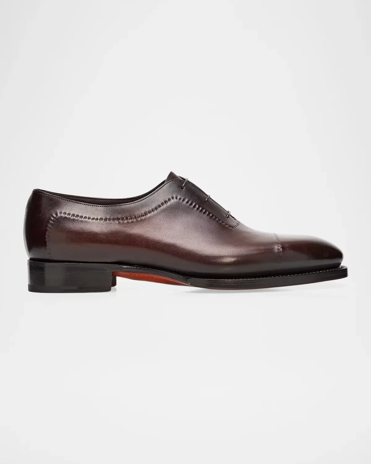 Reverse-Stitched Cap-Toe Leather Oxfords by Santoni