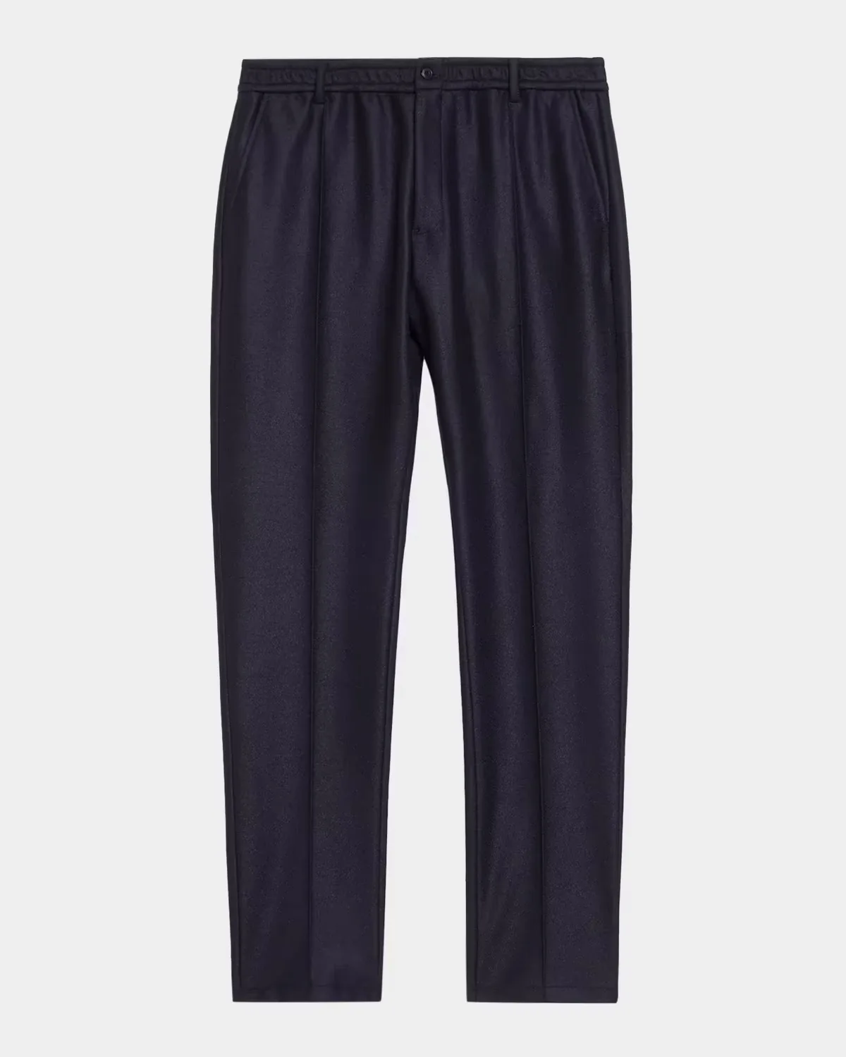 Wool Flannel Pintuck-Pleated Trousers by Armani