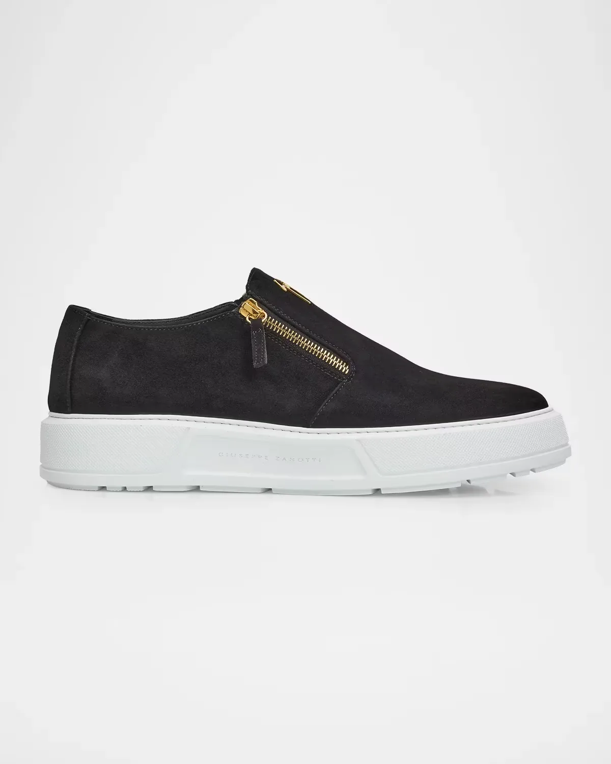 Skanda Suede Zip-Up Sneakers by Giuseppe Zanotti