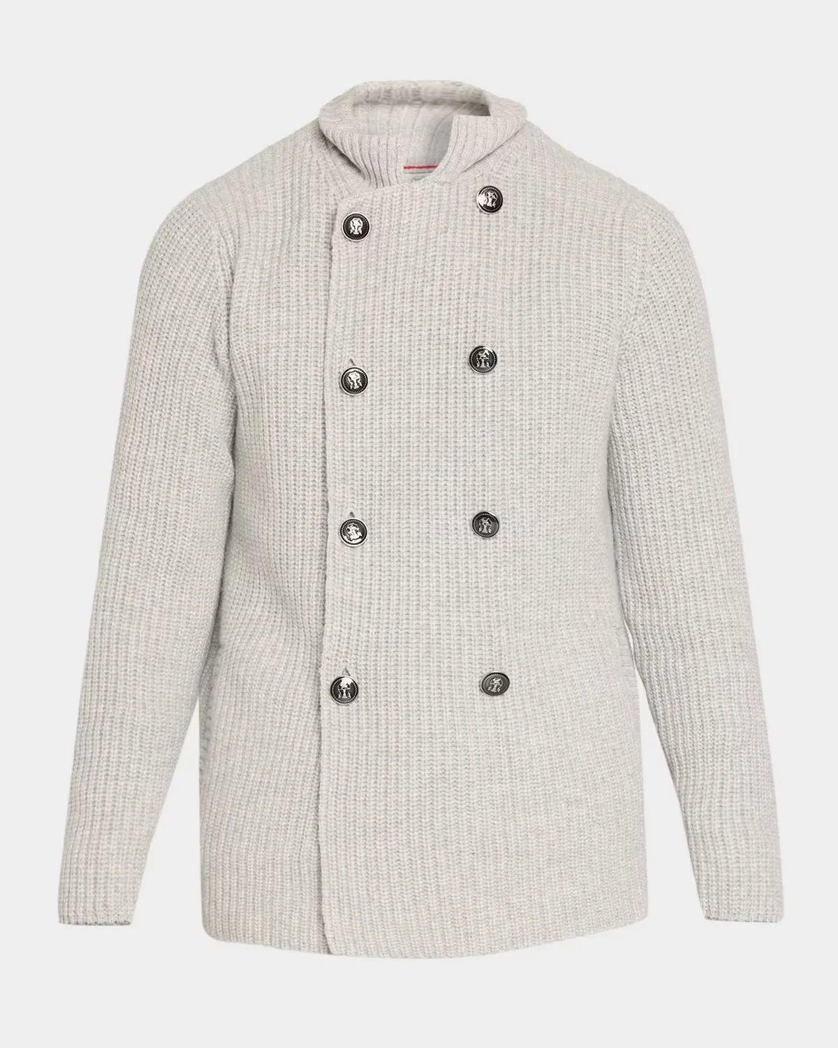 Rib-Knit Cashmere Double-Breasted Cardigan by Brunello Cucinelli