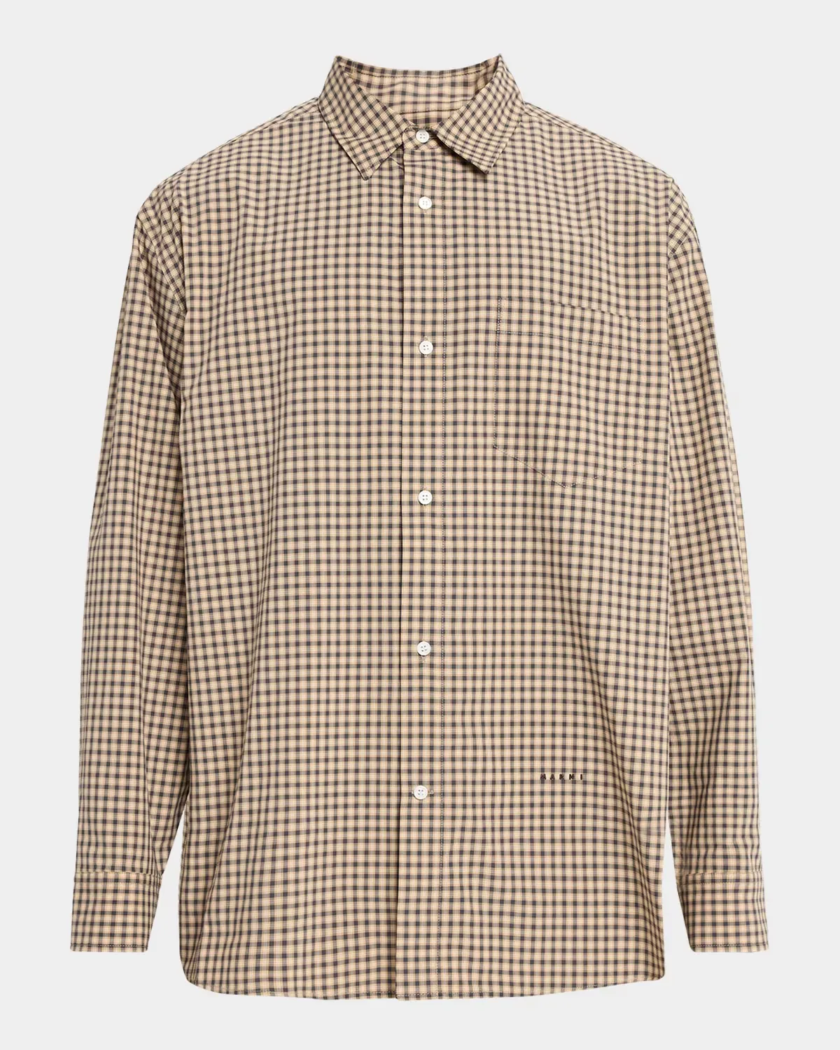 Cotton Plaid Button-Front Shirt by Marni