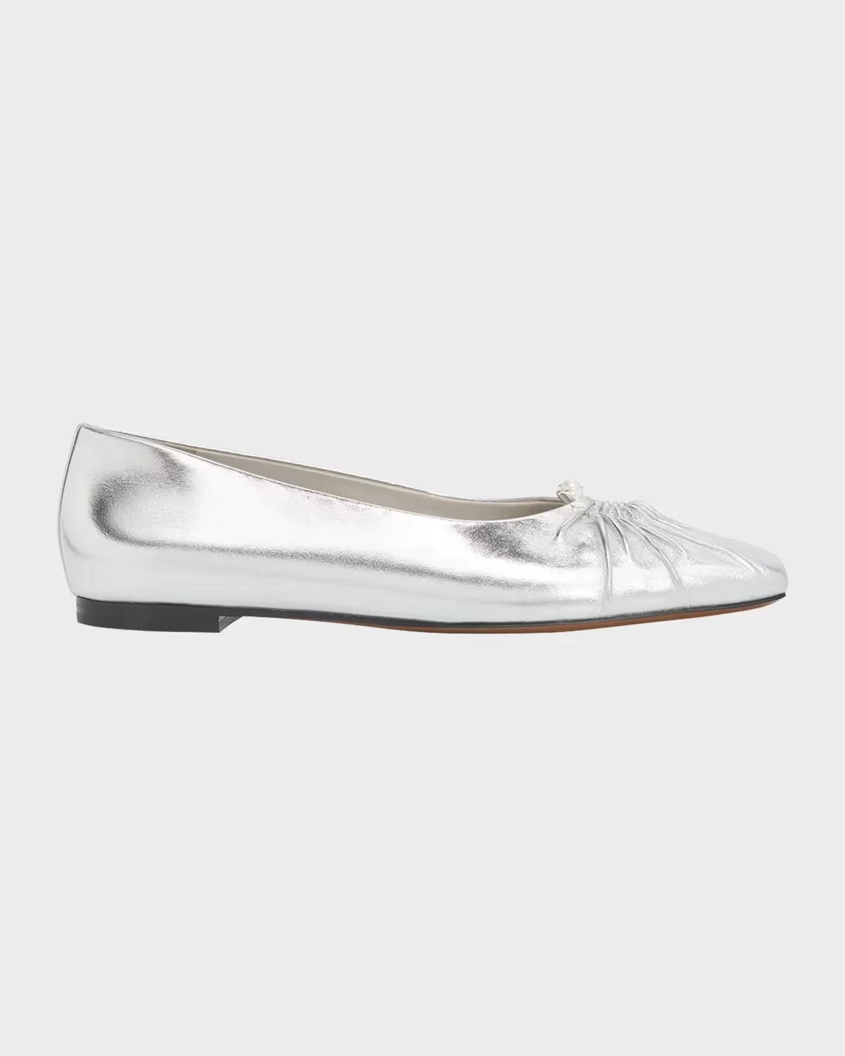 Dany Ruched Leather Ballet Flats by Vince