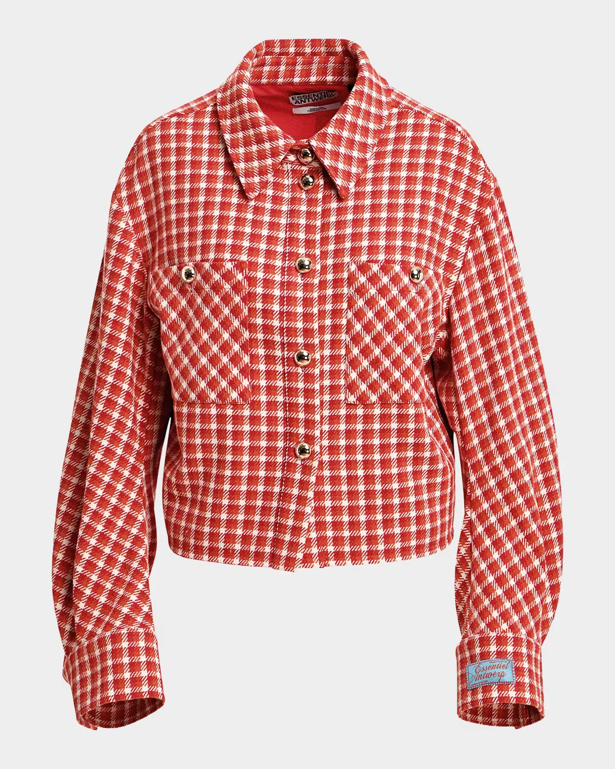 Check Wool-Blend Jacket with Patch Pockets by Essentiel Antwerp